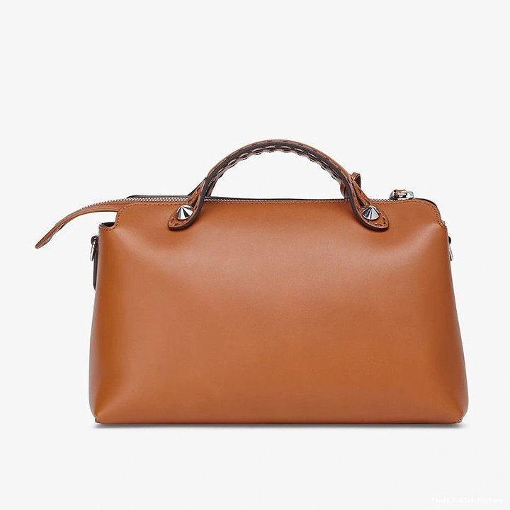 Affordable HOT Medium Logo Leather By Boston The Brown Calf Bag Fendi Way ROMA In 0805